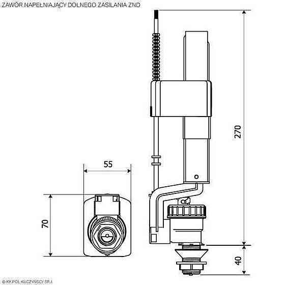 Клапан заполнения K.K.POL ZND/113- 3/8″ МО, нижн. латунь (000005707) Киев