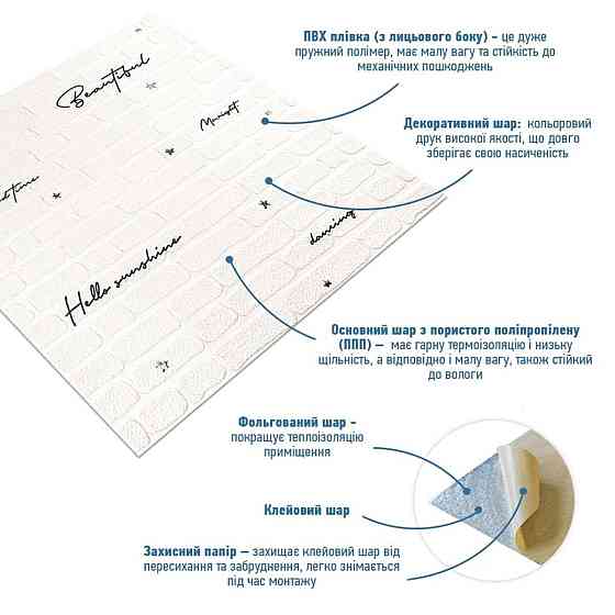 3D стінова панель з срібним написом Киев