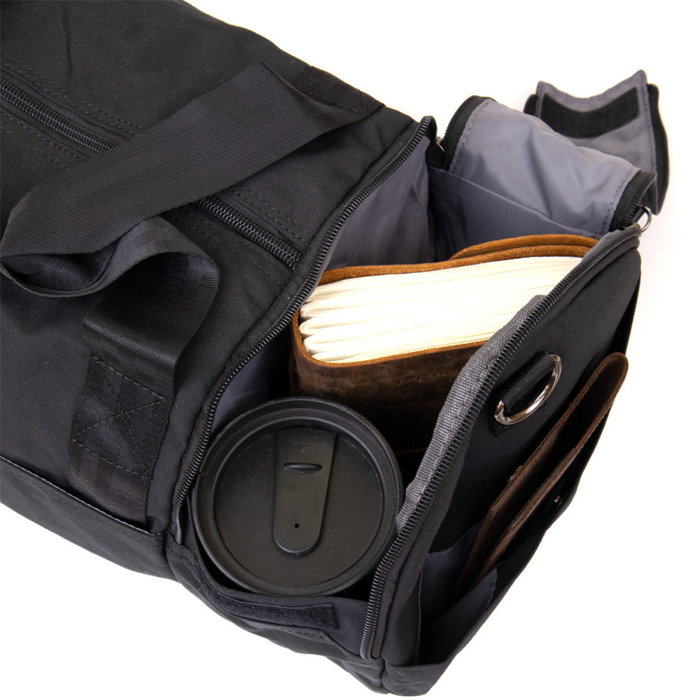 Спортивна сумка текстильна Vintage 20640 Чорна Київ - фото 7