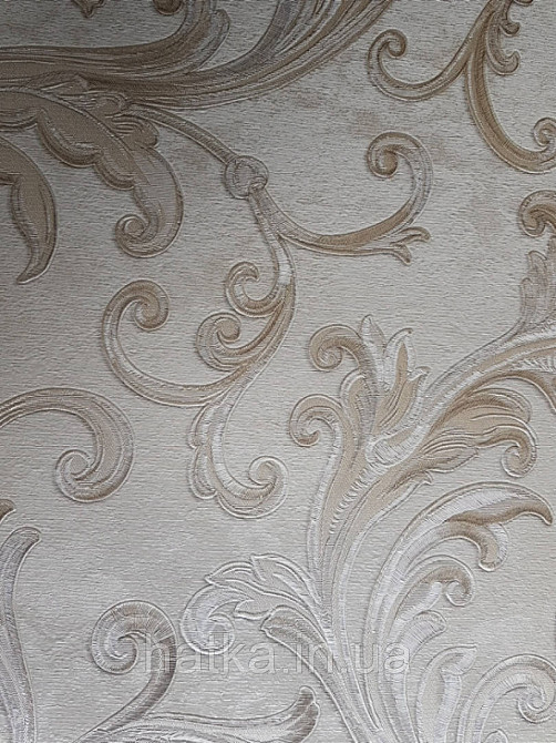 Шпалери вінілові на паперовій основі Sirpi Italian Silk 7 вензель бежевий великий основа під штукатурку Київ - фото 3