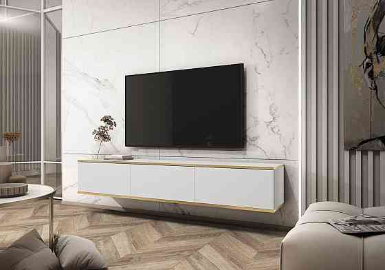 Тумба під телевізор навісна Perfect Home Оро / Oro 3-дверна RTV175 Білий (PFH-091353) Дніпро