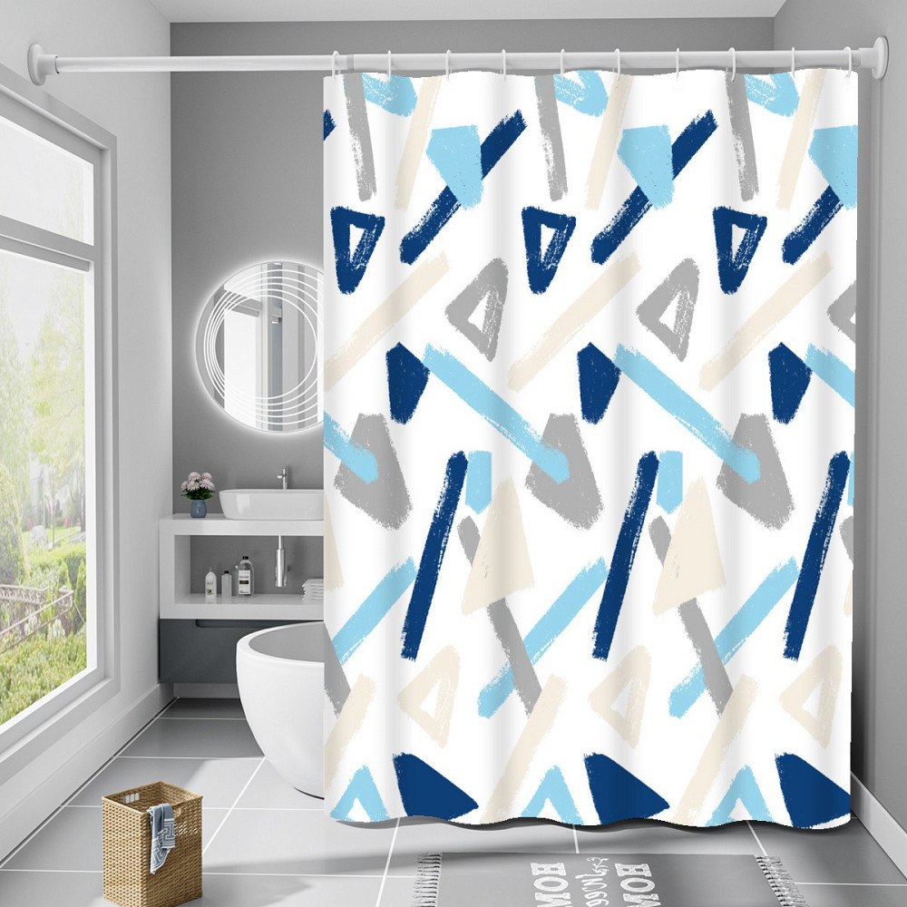 Шторка для ванны из полиэстера водонепроницаемая Bathlux 180x180 см с кольцами, занавеска для ванной комнаты Каменец-Подольский - изображение 7