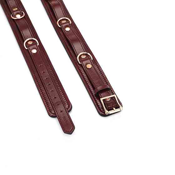 Фіксатори для стегон Liebe Seele Wine Red Thigh Cuffs L Size, натуральна шкіра Sex Aura Київ