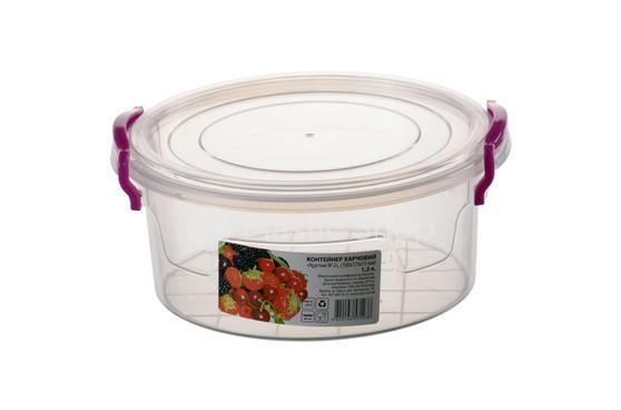 Контейнер для харчових продуктів круглий 1.2л Харків - фото 1