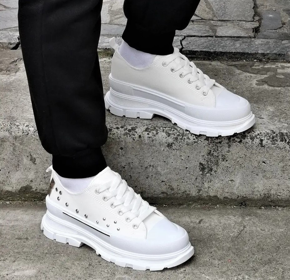 Жіночі Кросівки Кеди на Танкетці Білі Сліпони Мокасини на Платформі (розміри: 36,37,38,39,40,41) — 33-2 Дніпро - фото 2