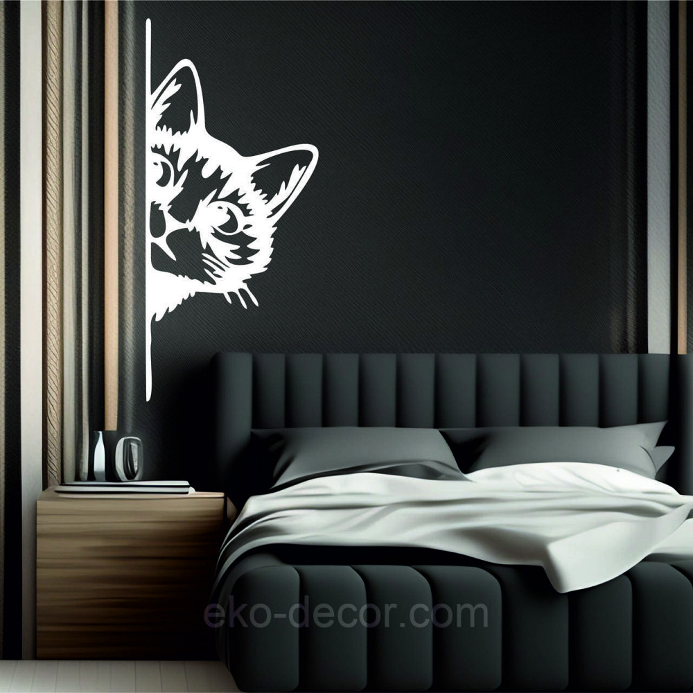 Декоративне настінне 3D Панно «Кіт» Декор на стіну з об'ємом (ціна за 1 шт) Київ - фото 1