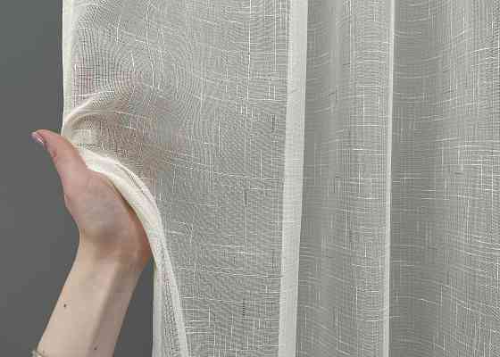 Тюль VR-Textil 1211т Івонна Льон Молочний з золотистим вкрапленням 500х270 см (43-068) Київ