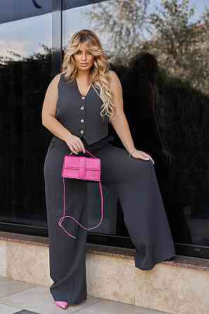 Жіночий костюм двійка жилетка з брюками "Cavin" | Батал | Розпродаж моделі Графіт, 50-52 Київ