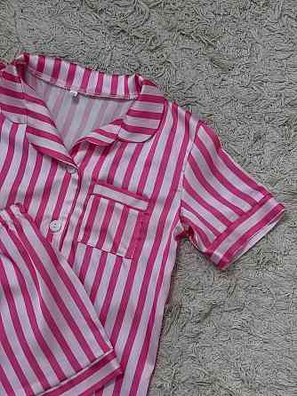 Дитяча піжамка із сатину шорти з сорочкою Малиново-рожевий р.154-158 Харків