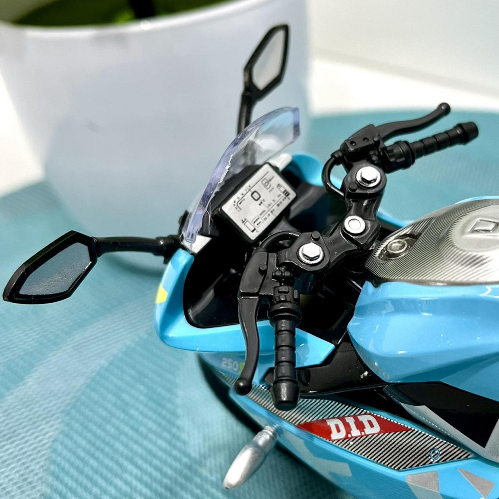 Мотоцикл металопластиковий звуки підсвічування гумові шини рухомі елементи 1:12 Блакитний (BG 36-480) Чернігів - фото 9