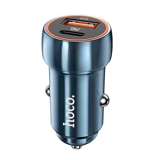 Автомобільний зарядний пристрій HOCO Z46A Blue whale PD20W+QC3.0 car charger Sapphire Blue Киев