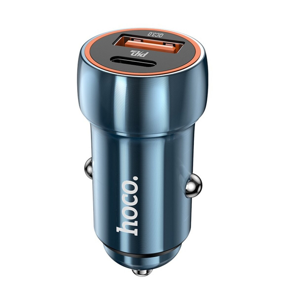 Автомобільний зарядний пристрій HOCO Z46A Blue whale PD20W+QC3.0 car charger Sapphire Blue Киев - изображение 1