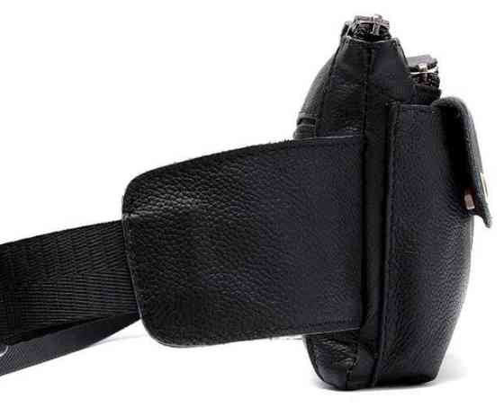 Бананка кожаная Vintage 14809 Черная Киев