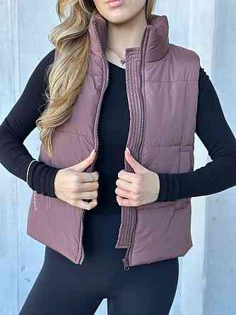 Жіноча тепла жилетка на блискавці плащівка емі на силіконі Шоколад, 42/44 Одеса