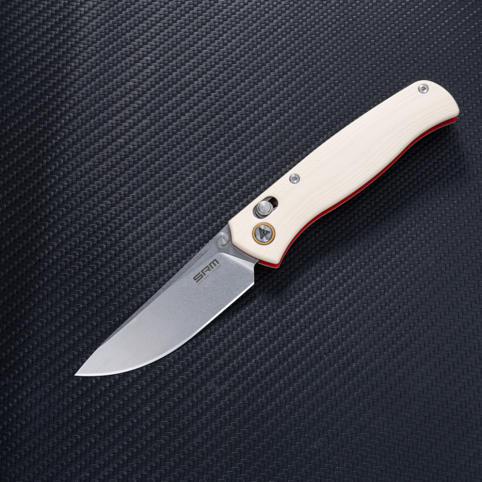 Ніж складаний туристичний SRM Medal 255L-GT2 (8.2 см) 140Cr / G10 білий Київ - фото 7