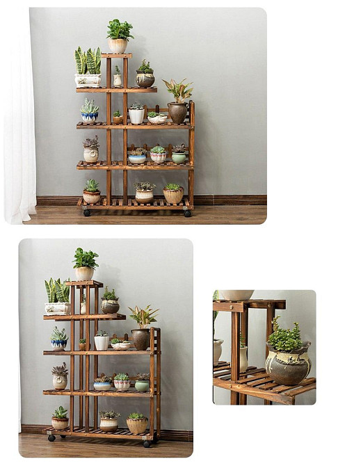 Підставка для квітів "Нуазі" на коліщатках капучино Миколаїв - фото 3