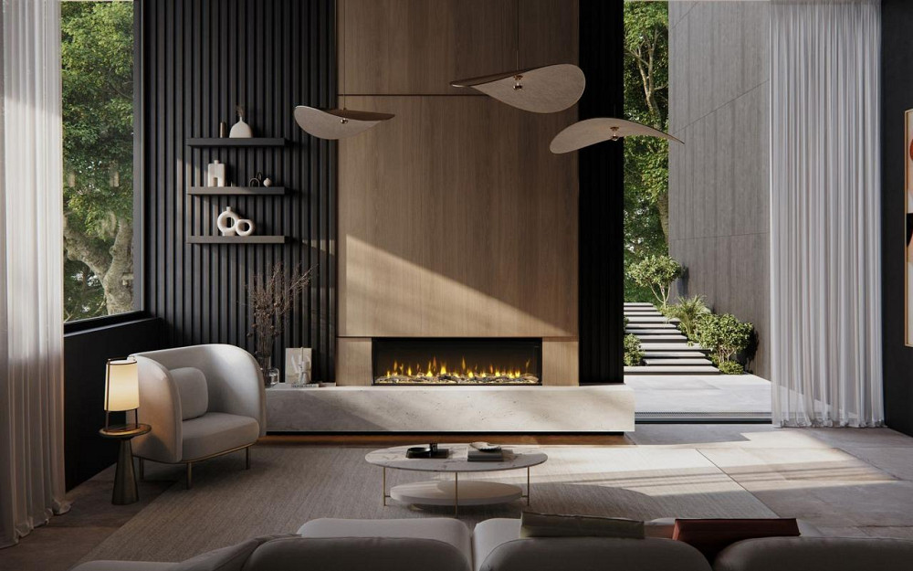 Електрокамін тристоронній Dimplex Ignite Bold 50 (BXLF50) з обігрівом, дровами, кристалами скла, кольорами полумʼя та підсвіткою Київ - фото 10