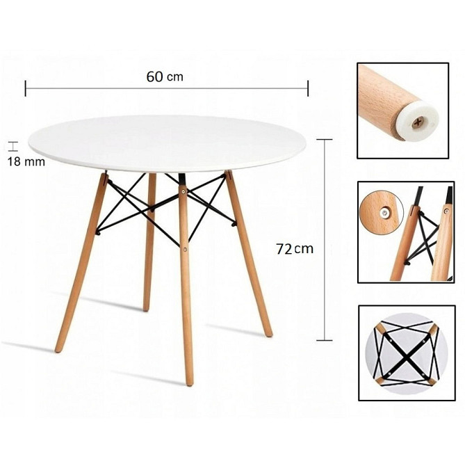 Столик кухонный обеденный Bonro В-957-600 60х72 см стол круглый для кухни Киев - изображение 6