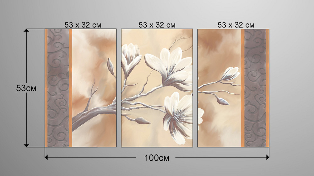 Модульна картина Квіти Абстракція Аrt-144_3А Київ - фото 3
