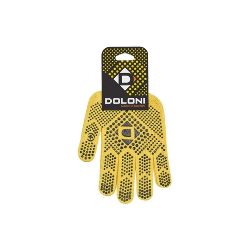 Рукавички 5706 трикотаж з малюнком ПВХ р.10(XL) клас 10 жовтий Універсал D ДКГ Житомир - изображение 1