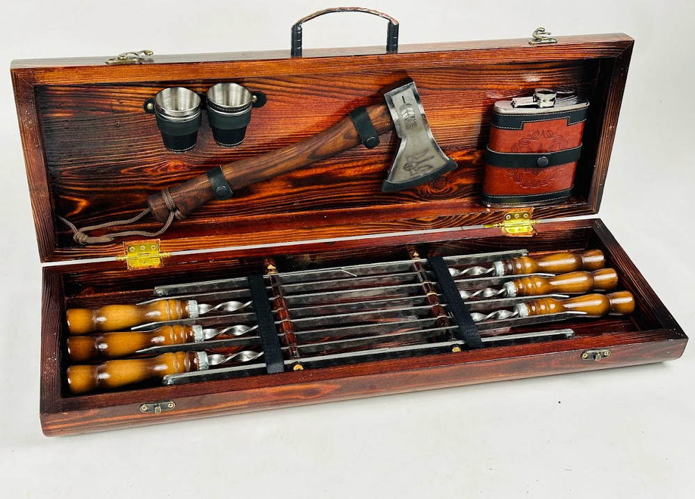 Подарунковий набір шампурів в дерев'яному кейсі КОЗАК HAPPY DAYS Тернопіль - фото 2