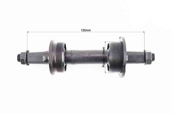 Каретка "квадрат" MTB 125мм, підшипник Ø6,35х9 кульок, під гайку, чорна Київ