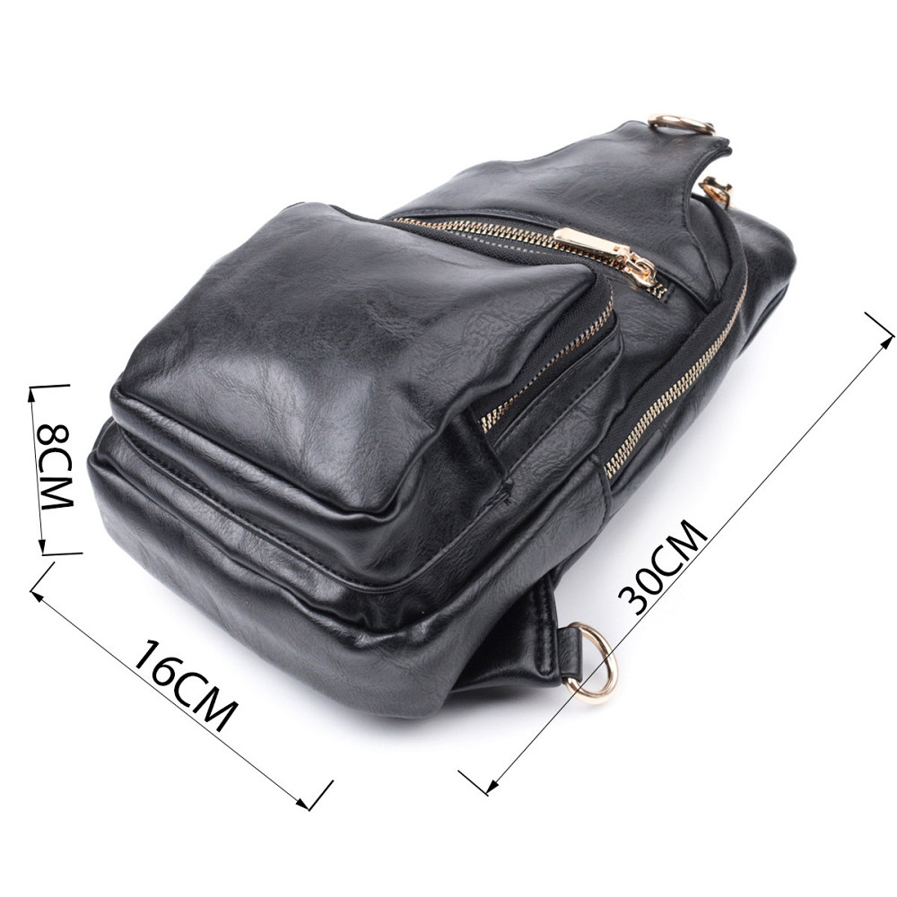 Практична жіноча слінг сумка через плече з екошкіри Vintage 22754 Чорний Київ - фото 3