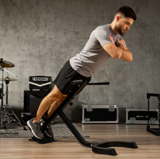 Лава для гіперекстензії з опорою тренажер для спини і преса регульована для домашніх тренувань Hop-Sport Київ