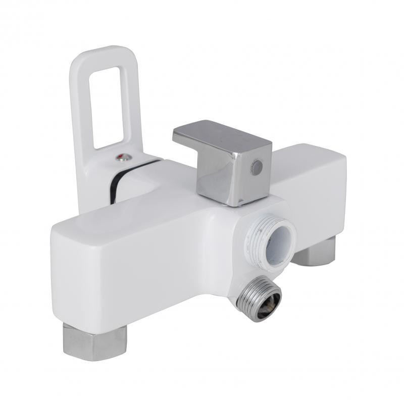 Змішувач для ванни Lidz Wawel 005 з душовим гарнітуром білий/хром Київ - фото 3