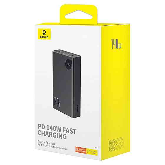 Зовнішній акумулятор Baseus Adaman  Digital Display Fast Charge Power Bank 24000mAh 140W Cluster Black Київ