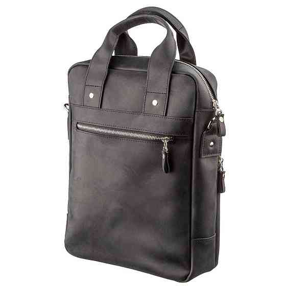 Мужская сумка вертикальная SHVIGEL 11169 под А4 матовая Черная Киев