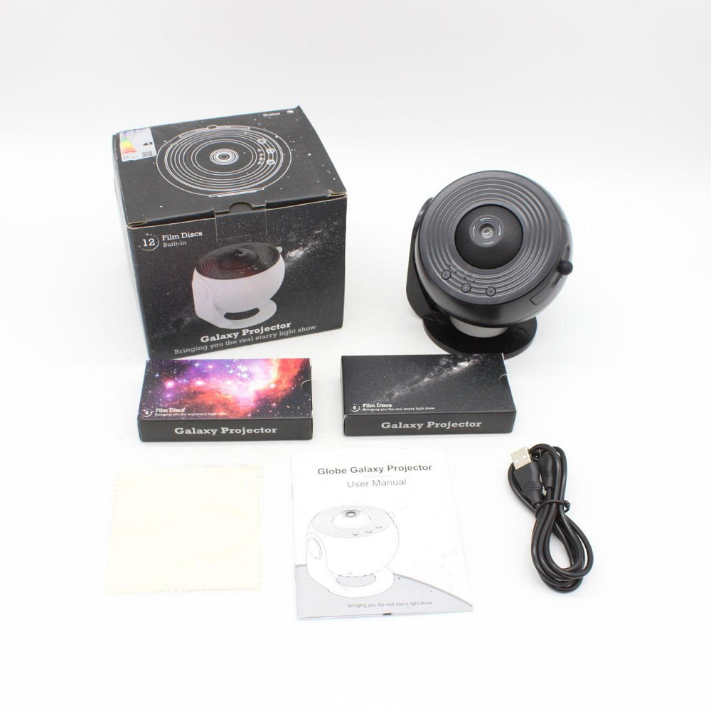 Проектор звездного неба с вращением на 360°, 13 картриджей, от USB, Черный / Ночник звездное небо Киев - изображение 10