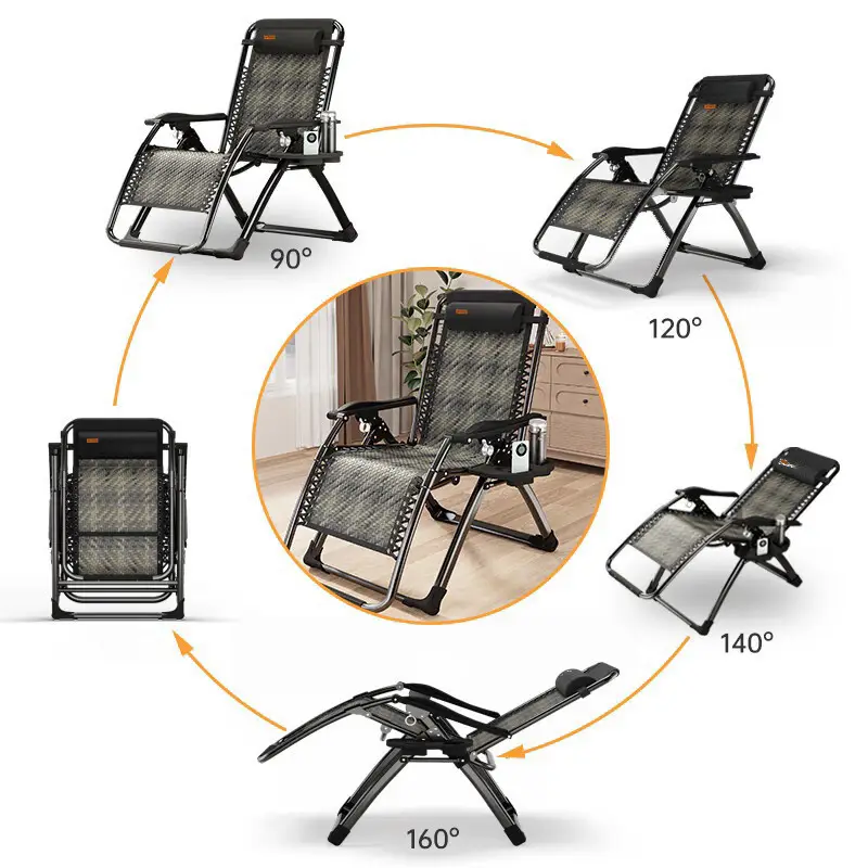 Раскладное кресло-шезлонг Zero Gravity WCG S-10 из ротанга с подголовником и подставкой Киев - изображение 6