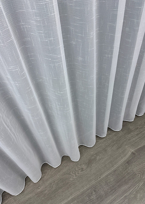 Тюль VR-Textil 115т Лен однотонный Белый 500х260 см (43-143) Киев - изображение 16