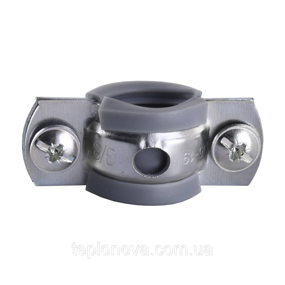 Хомут у зборі CR 3/8| (16-19 мм) з гвинтом-шурупом 8*80 і дюбелем у уп., сірий Чернівці - фото 2