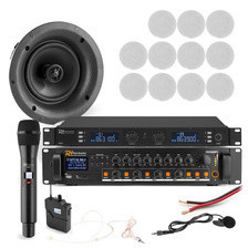 Колонка  Profesjonalny system głośników sufitowych 12 x 8" FCS8 z zestawem mikrofonów bezprzewodowych Київ - фото 1