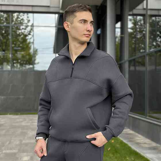 Комплект штани та кофта Pobedov Grand ЗИМА. Темно-сірий спортивний костюм Київ