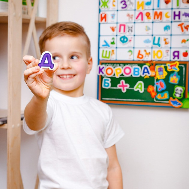 Дитячий навчальний плакат "Магнітна абетка" VT5555-05, 55 магнітів Вінниця - фото 5