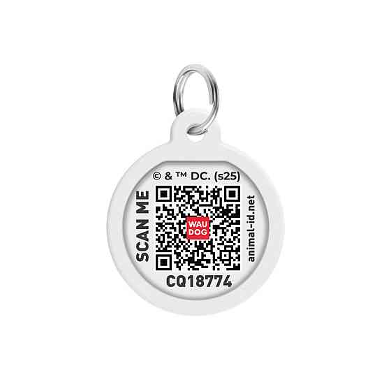 Адресник для собак и кошек металлический WAUDOG Smart ID с QR паспортом, рисунок 