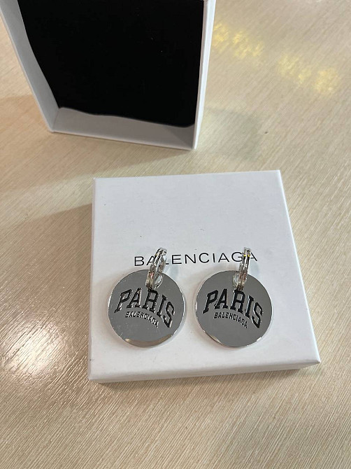 Стильні сережки Balenciaga посріблення Одеса - фото 1
