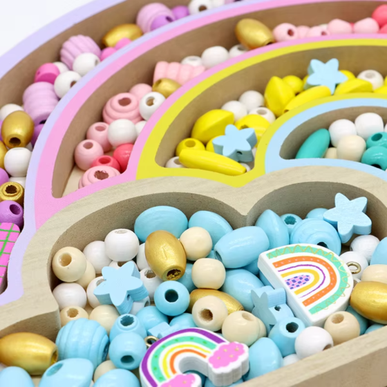 Набір для творчості та створення браслетів, прикрас з намистин дитячий "Веселка" подарунок для дівчаток 6-12 років Кам'янець-Подільський
