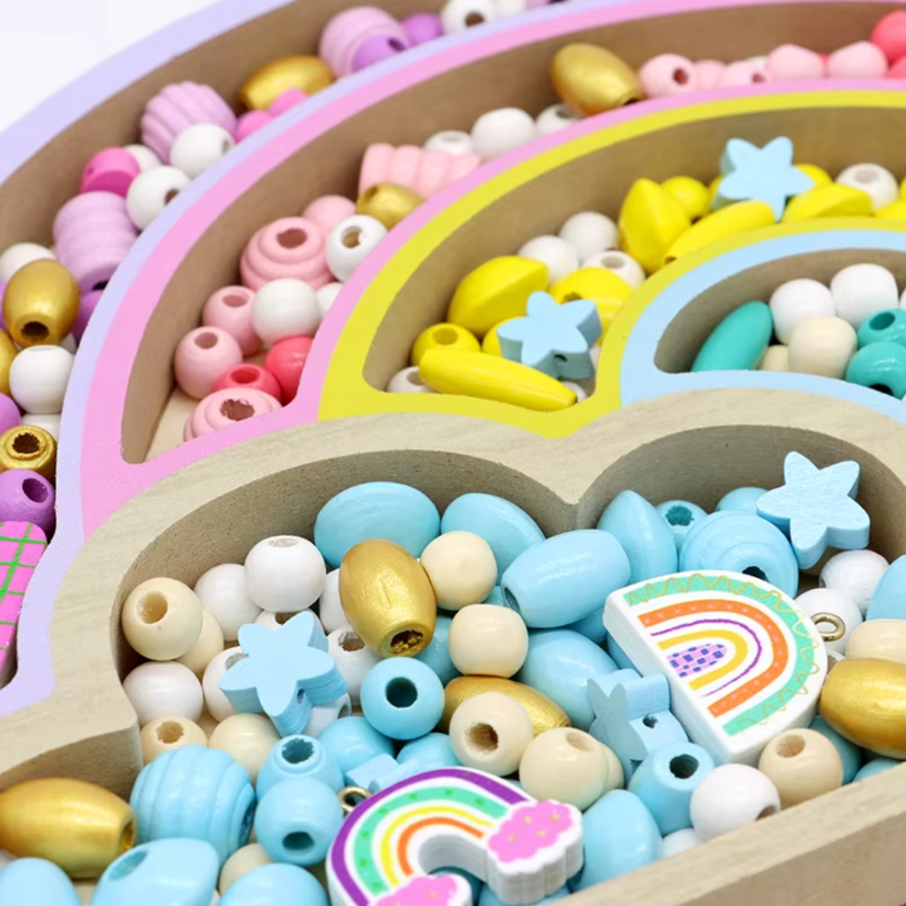 Набір для творчості та створення браслетів, прикрас з намистин дитячий "Веселка" подарунок для дівчаток 6-12 років Кам'янець-Подільський - фото 4