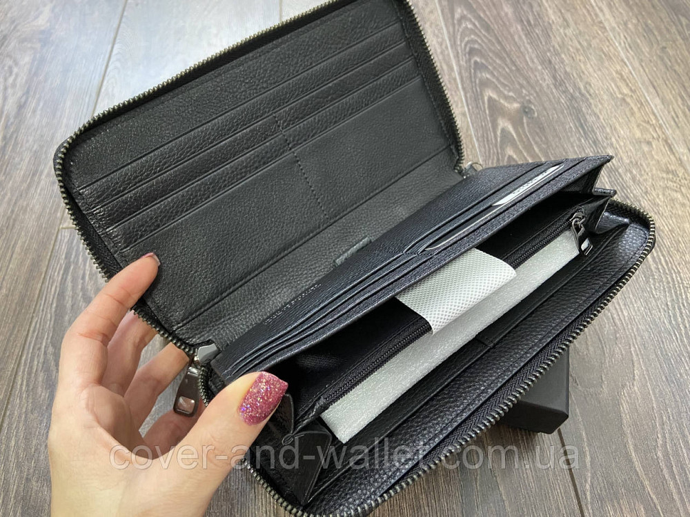 Элитный мужской кожаный кошелек-клатч на змейке Marco Coverna 5901Q Киев - изображение 9