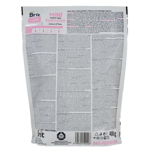 Корм сухой Brit Care Grain Free Mini Yorkshire для йоркширских терьеров с лососем и тунцем 400 г Киев - изображение 3