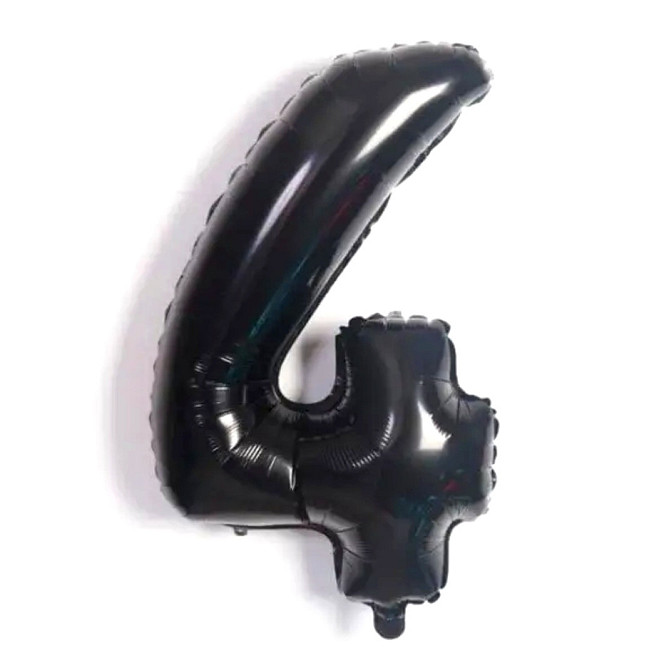 Цифра фольгированая 4 чорный 32