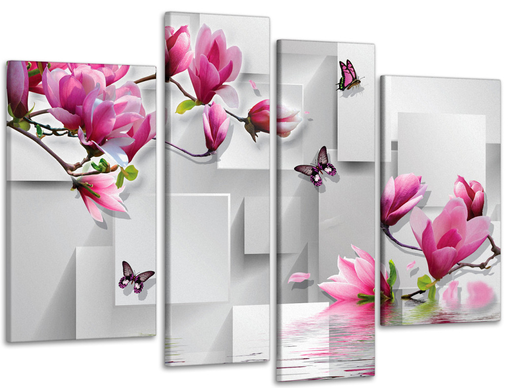 Модульна картина до спальні, вітальні Квіти Магнолія Art-605_4 105 x150 см Київ - фото 1