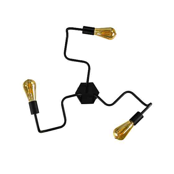 Потолочная люстра паук лофт черная 3 лампы Laminari NL 5526-3 Одесса