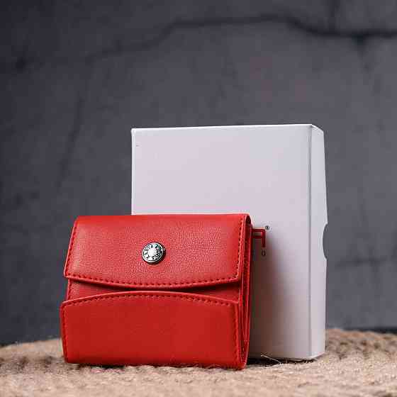 Оригинальный женский кошелек из натуральной кожи Красный (KARYA) Киев