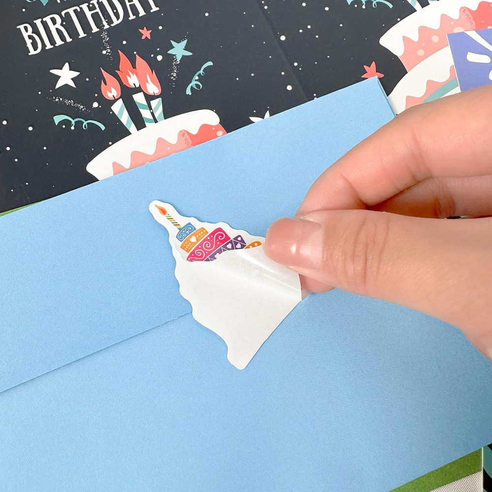 Набір вітальних листівок, 50 шт., святковий комплект «Happy Birthday», листівки для привітань з днем народження Кам'янець-Подільський - фото 7