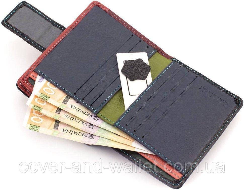 Невеликий жіночий шкіряний гаманець з відділенням під документи черного цвета ST 259 Київ - фото 5